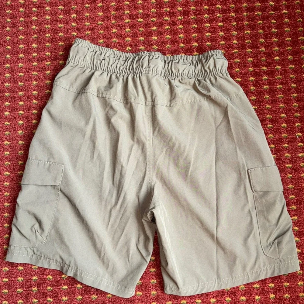 LEG3ND Discovery Cargo Shorts Mens Small Tan Excellent Elastic Waist Utility